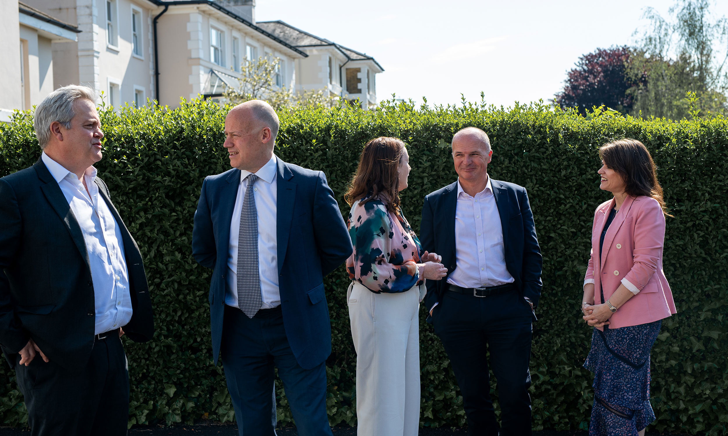 The CooperBurnett team standing in front of Napier House at the firm's 45th anniversary lunch, 22 April 2026.